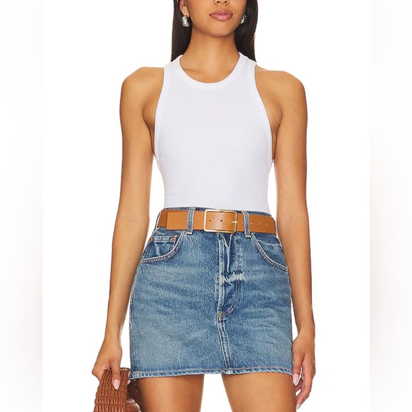 Intimately FP M white ribbed Brexley sleeveless tank thong bodysuit snap crotch - Picture 16 of 16